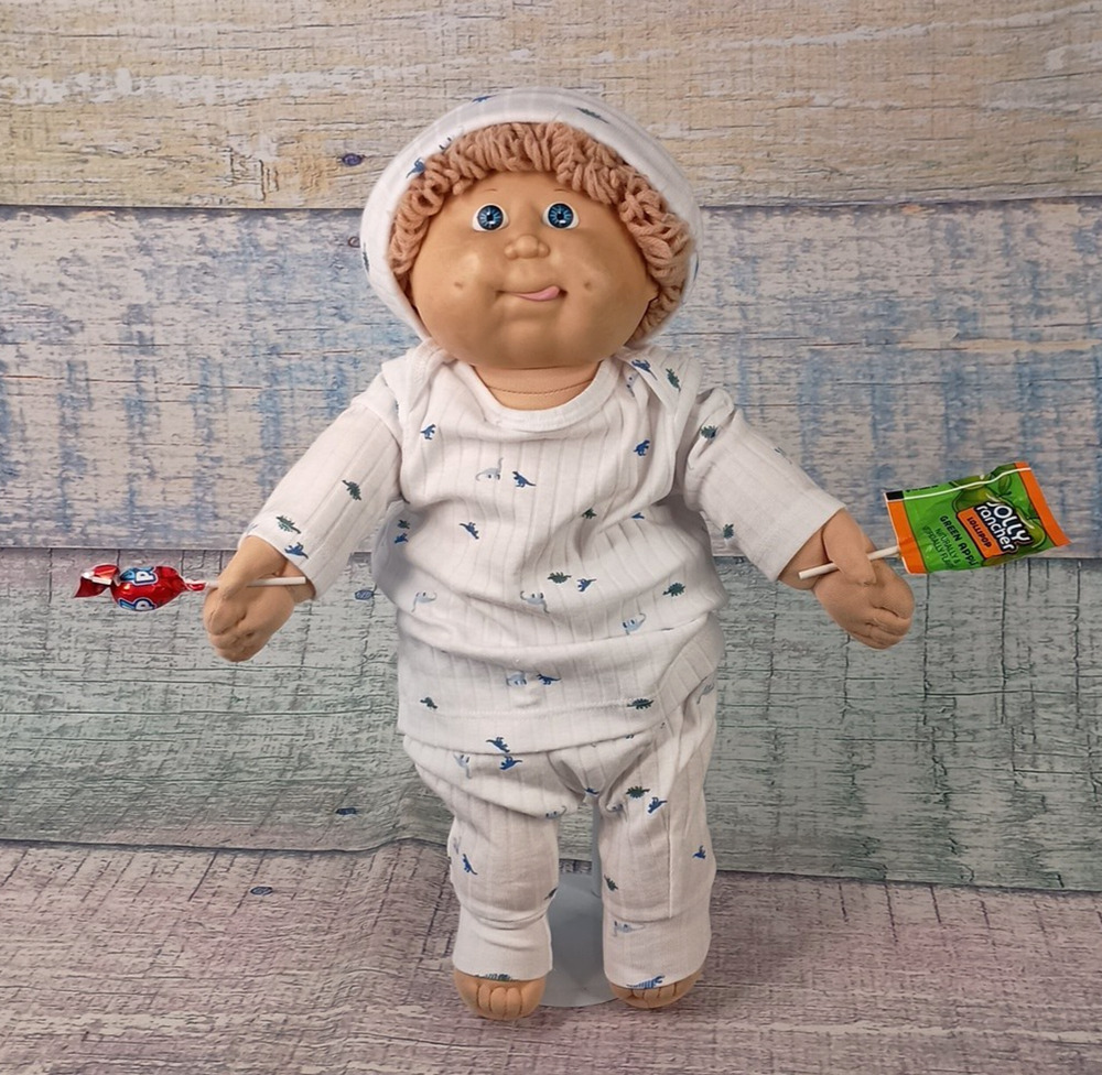 VTG Cabbage Patch Kids Doll 1986 Blue Eyes Wheat Hair w/Dimples Tongue Out HM#11